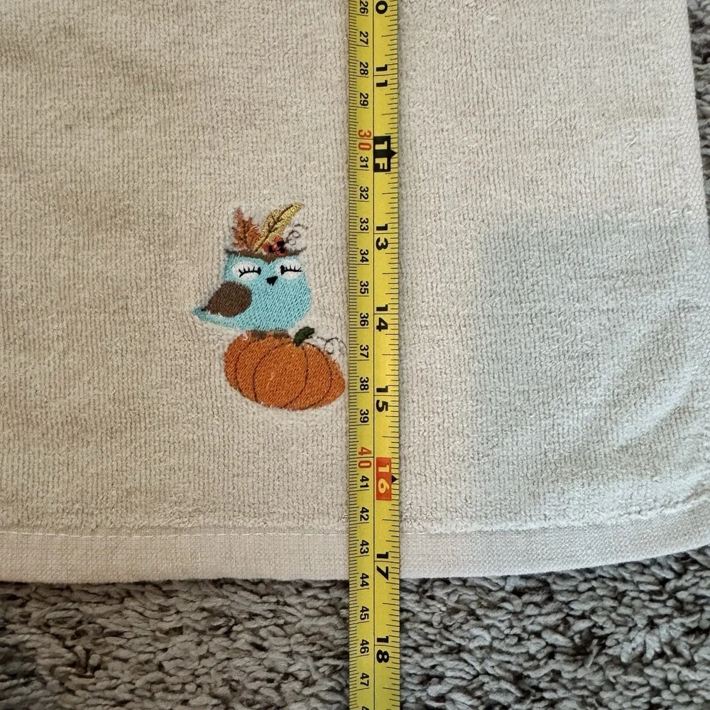 Avanti‎ Thanksgiving Hand Towels Embroidered Cotton Set of 3
